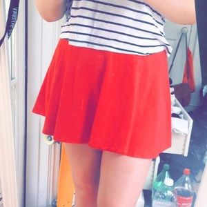 Red skater skirt